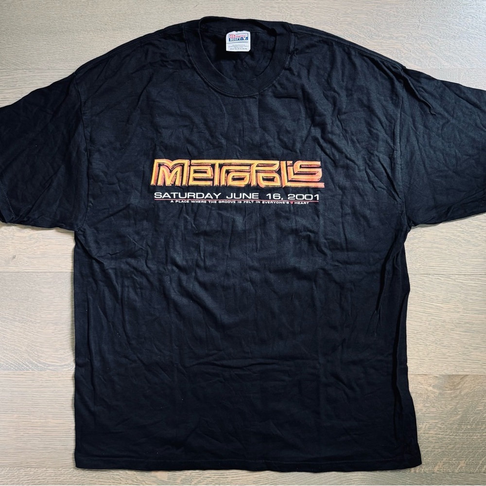 Rare Vintage Rave Memorabilia - Metropolis - Black T-Shirt (Size XL) - Brand New